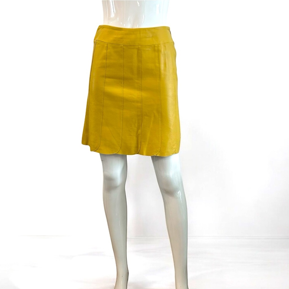 Vintage Y2K Sunshine Yellow Leather Skirt